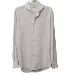 Suitsupply Shirt Men Size 40 15 3/4 White Twill 100% Egyptian Cotton Slim Fit